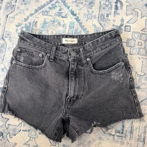 Madewell Washed Black Denim Cutoff Shorts